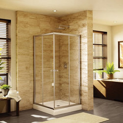 Fleurco Banyo Amalfi Square 42" x 42" Frameless Corner Entry Shower Doors EAC42 - Shower Doors