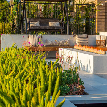 A Sunken Patio w/ Fire Pit and Built-in Seating