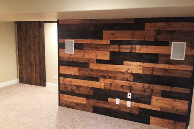 Basement - rustic basement idea in Denver