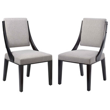 Cambridge Upholstered Fabric Dining Chairs, Set of 2, Light Gray