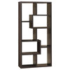 Benzara BM156233 Contemporary Asymmetrical Cube Bookcase, Brown