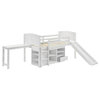 Coaster Millie Transitional Wood Twin Workstation Loft Bed with Slide in White