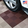 12"x12" Interlocking Deck/Patio Flooring Tiles, Perforated, Set of 30, Brown