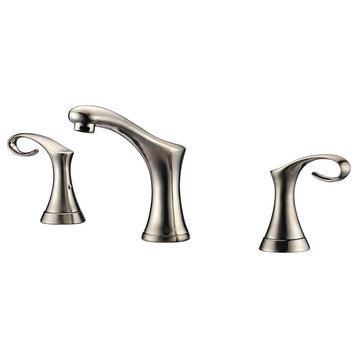 Dawn 3-Hole, 2-Handle Faucet For 8" Centers, Brushed Nickel, Pull-Up Drain