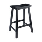 Winsome Wood Transitional Black Composite Wood Bar Stool 20084