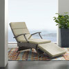 Modern Outdoor Lounge Chair Chaise, Rattan Wicker, Light Gray Beige