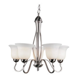 Trans Globe Lighting - Energy Efficient Indoor 5-Light Single-Tier Chandelier, Brushed Nickel - Chandeliers