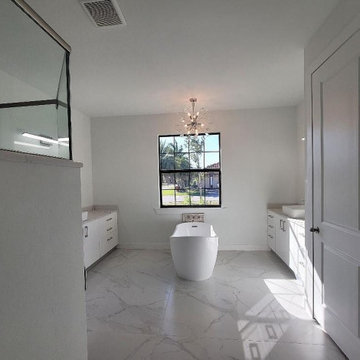 Neutral, Modern Bathroom Remodel in Milpitas, CA