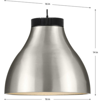 Progress Radian 1-Light LED Pendant P500373-009-30, Brushed Nickel