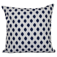 Cop-Ikat Geometric Print Outdoor Pillow, Spring Navy, 18"x18"