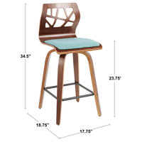 Folia Counter Stool, Set of 2, Black Pu