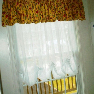 Millers Island - rod pocket valance over balloon sheers