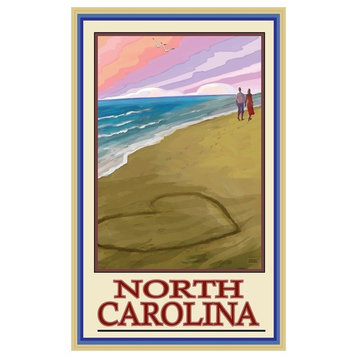 Joanne Kollman North Carolina Love On Coast Art Print, 12"x18"