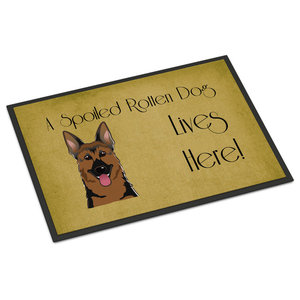 German Shepherd Spoiled Dog Lives Here Indoor Outdoor Mat