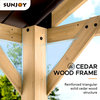 Sunjoy 11 ft. x 13 ft. Cedar Framed Gazebo with Brown Steel Gable Hardtop Roof