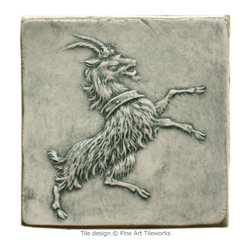 Fine Art Tileworks - Heraldic Goat 3"x3" tile - Tile