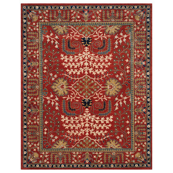 Safavieh Antiquity Collection AT64 Rug, Red/Multi, 8'x10'