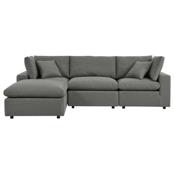 Commix 4-Piece Outdoor Patio Sectional Sofa Charcoal -5580