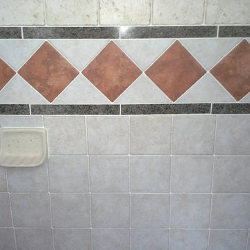 Master and main bathroom with imported Italian porcelin and granite tiles.