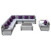 7 Pc Fairy Aluminum Outdoor Patio Furniture Modern Sofa Sectional Set