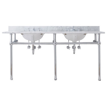 Embassy 72" Wide Double Wash Stand Only, Chrome