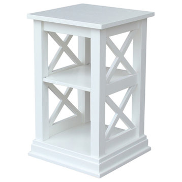 Hampton Accent Table With Shelves, White