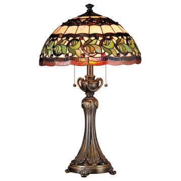 Table Lamp DALE TIFFANY ALDRIDGE 2-Light Antique Bronze Resin Shades