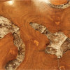 Molenaar Rustic Lodge Teak Root Resin Rectangle Side Table
