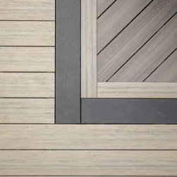 Voyage Decking in Tundra and Sierra with Picture Frame Board in Dark Slate - Deck Tiles And Planks