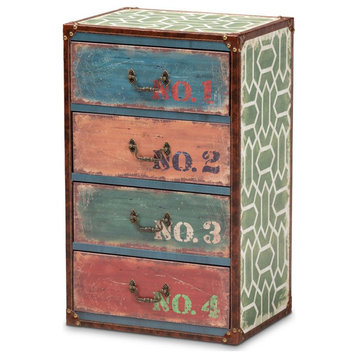 Baxton Studio Amandine Multicolor Finished Wood 4-Drawer Accent Storage Chest