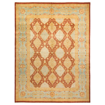 Eclectic, One-of-a-Kind Hand-Knotted Area Rug Red, 10'1"x13'3"