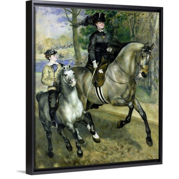 "Horsewoman in the Bois de Boulogne, 1873" Floating Frame Canvas Art, 22"x26"...