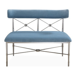Jonathan Adler - Rider Two-Seater Dining Bench, Rialto Sky - Dining Benches