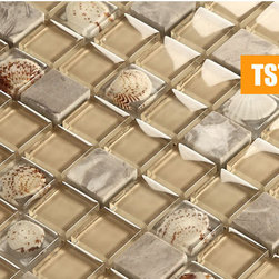 New design glass tile-- nature shell in the chips - Products