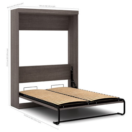Pur Full Wall bed in Bark Gray
