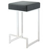 Coaster Modern Backless Faux Leather Counter Height Stool in Black