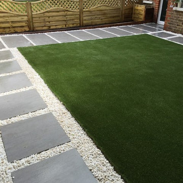 Landscpaing a front and back garden in Leatherhead, Surrey.