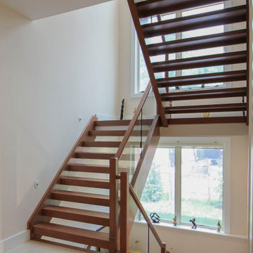 Project #78 | Modern Wood Staircase with Glass Panels