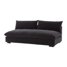 Single Sofas Houzz Zin Home Grant Modern Charcoal Gray Single Cushion Armless Sofa 72 Sofas