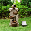 Solar Powered Waterfall Fountain