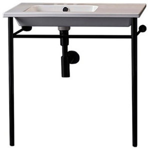 Modern Ceramic Console Sink With Counter Space And Chrome Base Contemporary Bathroom Vanities And Sink Consoles By Thebathoutlet Houzz