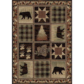 Hearthside Hollow Point Lodge Area Rug, Brown, 7'10"x9'10"