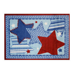 LA Rug Inc - Denim Dreams Rug, Multi-Color, 39"x58" - Kids Rugs