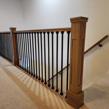 Modern Walnut & Rustic White Oak Staircase | Castle Rock, Colorado