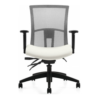 Latte Fabric Deluxe 2 to 1 Mechanical Height Adjustable Arms Chair