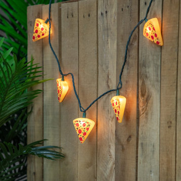 10-Count Pepperoni Pizza Patio Light Set 5.75ft Green Wire