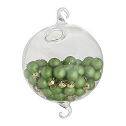 Bead Bauble Ornaments - Green - Set of 4 - New - Christmas Ornaments