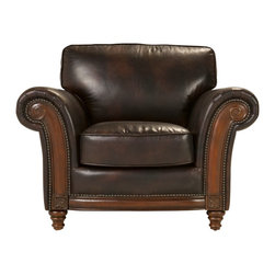Brookshire Leather Chair - Armchairs And Accent Chairs