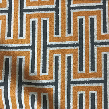 Muriel Cut Velvet Upholstery Fabric, Satsuma