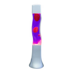 Lava Lamp Groovy Magma Light with Red Wax & Purple Liquid 42cm - Table Lamps